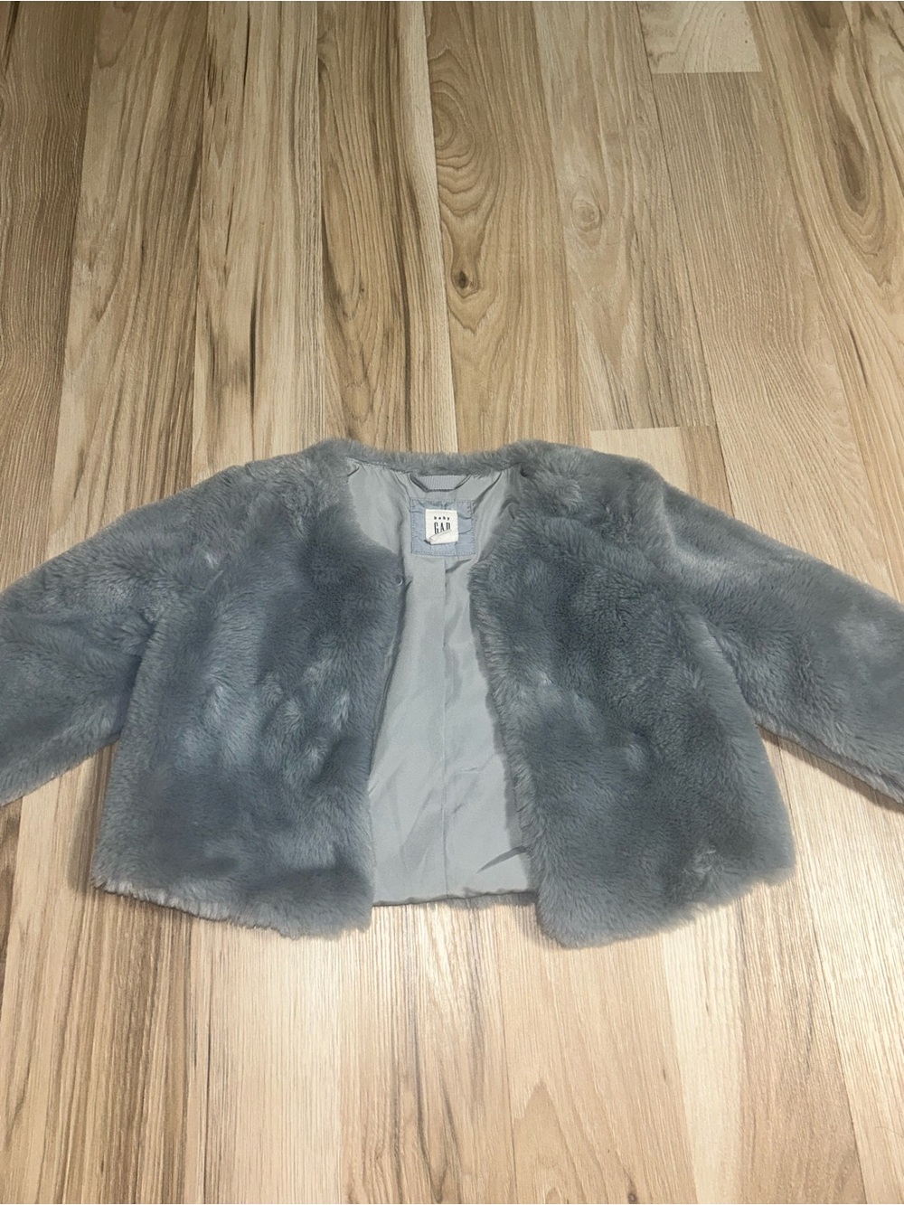 GAP Girls Gray Faux Fur Jacket